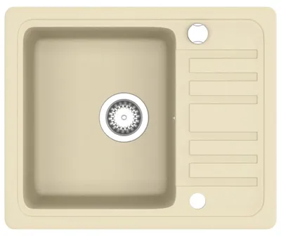 Imagen del producto de vidaXL Fregadero de granito, un solo seno, color beige