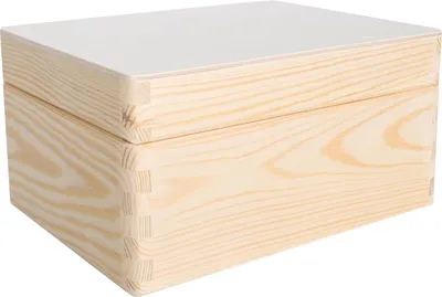 Image de Creative Deco Boîte en Bois Non Peinte avec Couvercle - 19,5 x 15 x 10 cm