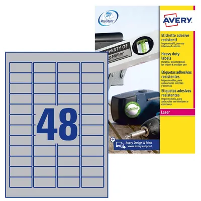 Obrázek produktu pro AVERY Zweckform L6009-20, štítky na fólii (45,7 x 21,2 mm, formát DIN A4)