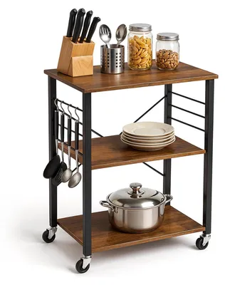 Produktbild von Goliving Küchenwagen - Küchenschrank - Küchenregal - Servierwagen - Küchenorganisator - Modern - 60x40x89 - Braun