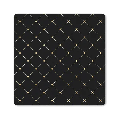 Produktbild von MuchoWow® Mauspad Mousepad Polka dots - Gold - Schwarz 30x30 cm - Mousepads - Maus Mat - Pad - Mausunterlage - Gaming