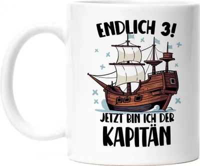 Produktbild von Geburtstag 3 Jahre Tasse 3 Jahre 3. Geburtstag Pirat Piraten Motto
