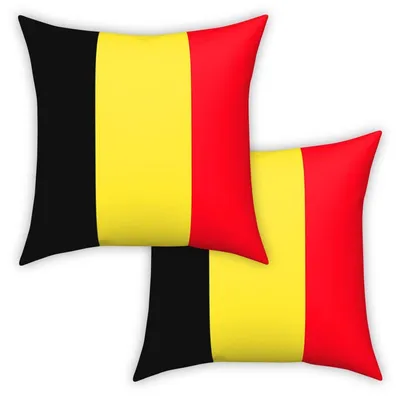 Immagine prodotto di Cuscini decorativi, fodere con la bandiera del Belgio, 50x50 cm, set da 2, in poliestere vellutato