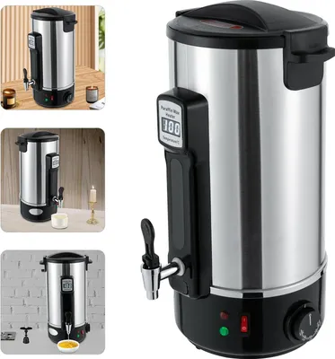 Image de Fondeur de cire électrique, 10,8 L en acier inoxydable, pour bougies DIY & aromathérapie, facile à nettoyer, noir