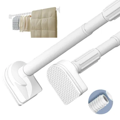 Produktbild von Kleiderstange, Garderobenständer, 90-160cm Teleskopschrankstange, Ohne Bohren Duschvorhangstange, Teleskopstange, Garderobenstange, Schrankstange