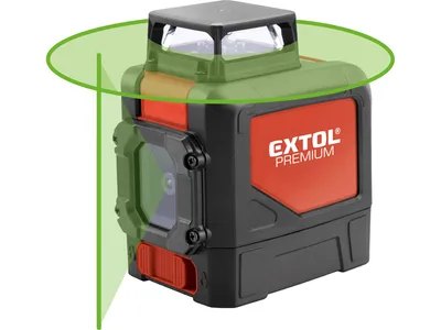 Obrázek produktu pro Křížový laser 360° zelený paprsek, samonivelační EXTOL PREMIUM 8823307, dosah 30m/50m