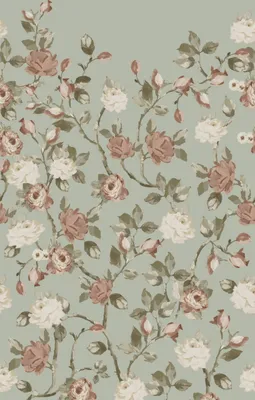 Produktbild von ESTAhome Fototapete Blumenmuster Mintgrün und Altrosa 150 x 279 cm