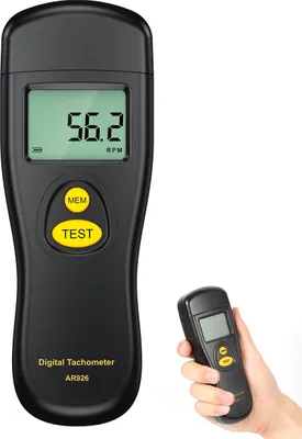 Produktbild von AR926 Optischer Drehzahlmesser, Digitaler Tachometer für Motoren, Messung 2,5–99999 RPM, LCD-Anzeige