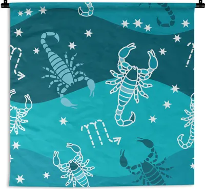 Produktbild von MuchoWow® Wandteppich Wandbehang Skorpion - Tierkreiszeichen - Muster 60x60 cm Tapisserie Dekoration Wandtuch - Dekorationen - Wand Decke
