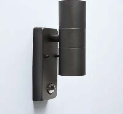 Produktbild von Außenleuchte Außenlampe Edelstahl Schwarz Wandleuchte mit Bewegungsmelder 109E Eingangsleuchte Lampe