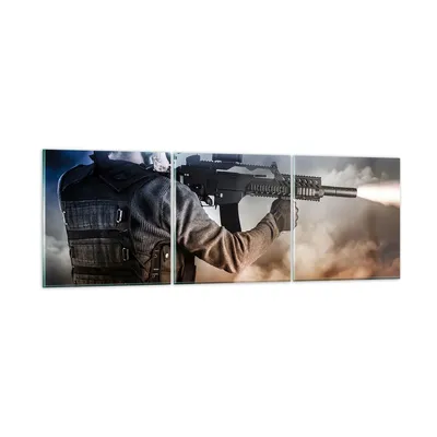 Produktbild von Bilder auf glas - Armee Soldat Shooter kugelsichere Weste - 150x50cm - Glasbilder - Wandbilder - Kunstdruck - Wanddekoration aus Glas - Glas Bilder - Wandbild auf Glas - GCA150x50-2493
