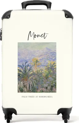 Produktbild von NoBoringSuitcases.com® Koffer Handgepäck Trolley Rollkoffer Kleine Reisekoffer mit 4 Rollen - Kunst - Monet - Pflanzen - Landschaft - Alte Meister - Cabin Size < 55x40x23 cm & 55x40x20 cm - Fotokoffer - Kabinenkoffer - BoardgepäckHandgepäck Koffer 55x35x20 cm, 36L,