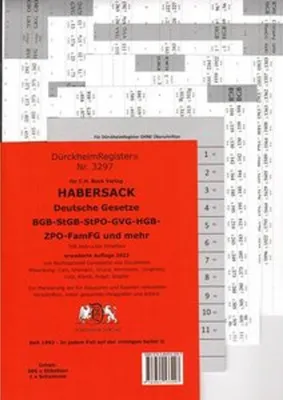 Image de DürckheimRegister® HABERSACK Gesetze und §§