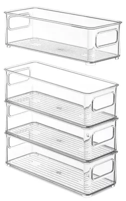 Obrázek produktu pro Sada 4 organizérů do lednice – průhledné úložné boxy