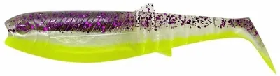 Produktbild von Savage Gear Cannibal Shad 6,8cm 3g - 5 Gummifische, Farbe:Purple Glitter Bomb