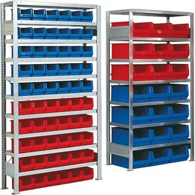 Produktbild von Robustes Regalsystem für Sichtlagerkästen - Grundfeld - Sortimentsregal - 2.000 x 1.060 x 425 mm (HxBxT)