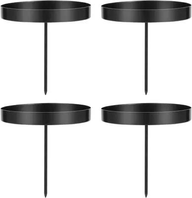 Obrázek produktu pro 4 kusy svícenů pro adventní věnec, černá barva, 8 cm, svícen pro svíčky do adventního věnce, držák na svíčky, kovový svícen, adventní věnec, vánoční dekorace