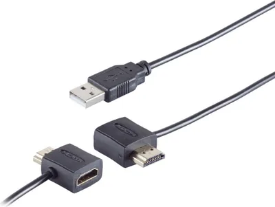 Produktbild von HDMI Strom-Einspeiseadapter, HDMI + USB, schwarz