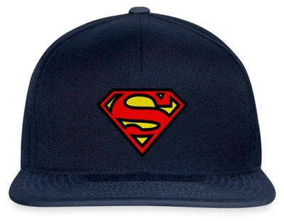 Produktbild von Spreadshirt Superman Logo S-Shield Stick Snapback Cap, One size, Navy/Navy