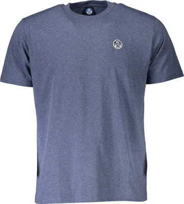 Produktbild von Herren Kurzarm T-Shirt Blau mit Rundhalsausschnitt und Logo-Applikation