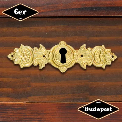 Produktbild von Schlüsselplatte,Serie "Budapest",6er Pack | Eisen in Messing gl.| H3,2xB11,2cm