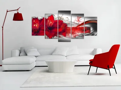 Produktbild von BLUMEN LILIEN ABSTRAKT Acrylglasbild Modern Wandbild Glasbild Bild b-C-0620-k-m