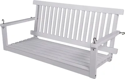 Produktbild von Hängebank aus Eukalyptus GAZA-120 in white washed, B/H/T: ca. 130/57/63 cm