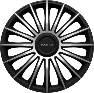 Obrázek produktu pro Krytky nábojů Sparco 16 palců Treviso černá stříbrná 4ks