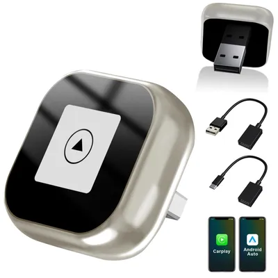 Drahtloser CarPlay-Adapter, Mini, USB & USB-C, für iPhone & Android