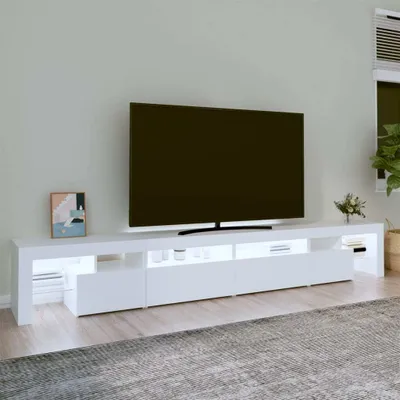 Obrázok produktu pre The Living Store TV skrinka s LED svetlami biela 260x36,5x40 cm