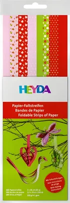 Produktbild von Faltstreifen-Set Spring 1 x 30 cm 15 x 30 cm Papier rot/rosa/grün