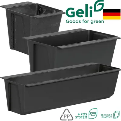 Produktbild von Geli | Pflanzkübel Set 3-In-1 - Antrazit - Ideal Für Euro-Paletten - Innovativ Und Platzsparend - 37 /18/10 x10x10 cm