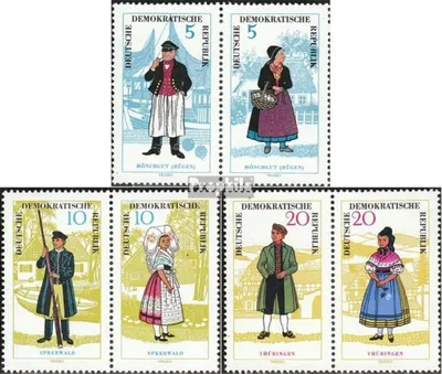 Produktbild von Briefmarken DDR 1964 Mi WZd145,WZd147,WZd149 (kompl.Ausg.) Bedarfsstempel gestempelt Volkstrachten