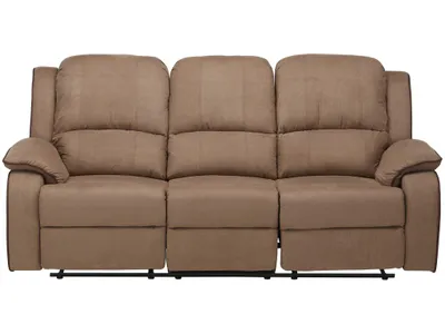 Produktbild von 3-Sitzer Sofa mit Relaxfunktion aus Mikrofaser HERNANI - Taupe