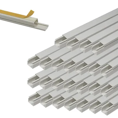Produktbild von Kabelkanal Installationskanal weiß selbstklebend schraubbar Kabelleiste PVC S1 25m 12mm x 12mm