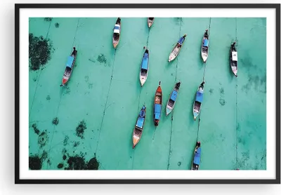 Produktbild von Gerahmtes Poster - Schwarzer Rahmen - Boote mit Luft - 91,5x61 cm - Wand Bild - Wanddeko - Wandbilder - Kunstposter - Wandposter - Bilderrahmen - Bilder - Kunstdruck - Wandbild - P2BAA91x61-4362