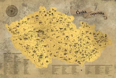 Obrázek produktu pro Stírací mapa Česka Deluxe XXL - zlatá