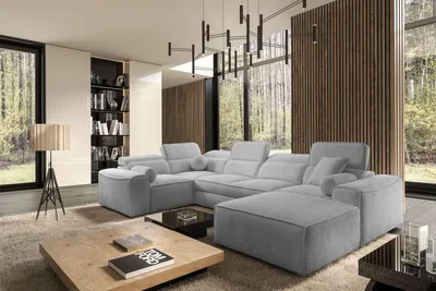 Produktbild von Premium Wohnlandschaft Ecksofa VITO IV – Hellgrau, Links/Rechts