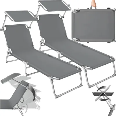 Produktbild von 2er Set Gartenliege klappbar 190 x 68 x 28 cm
