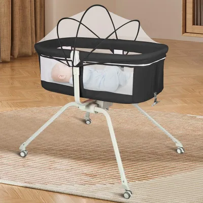 Produktbild von 2 in 1 Beistellbett Baby mit Matratze & Moskitonetz,Reisebett Babys,Kinderreisebett, Reisegitterbett,Co-Sleeper für Neugeborene Kleinkind 90x70x103cm