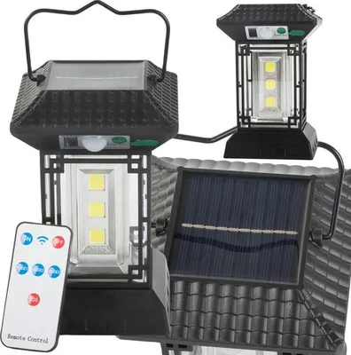 Obrázek produktu pro Solární lampa se soumrakovým senzorem pohybu 5 režimů 60 led cob s dálkovým ovládáním