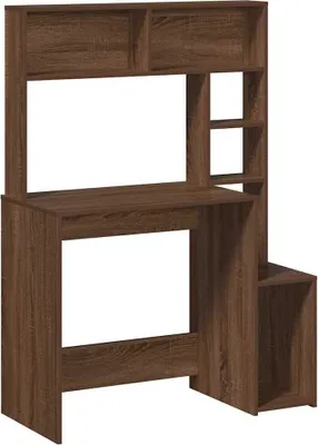 Image de Bureau et étagères chêne marron 100x45x140 cm bois d'ingénierie