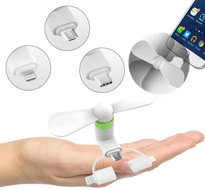 Productafbeelding van Azomor® Draagbare en compacte USB-telefoonventilator voor snelle koeling onderweg