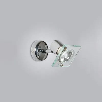 Immagine prodotto di Applique Contemporanea Square Metallo Cromo Vetro Bianco Extrachiaro 1 Luce Gu10