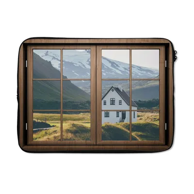 Produktbild von MuchoWow® Laptop Hülle 13 Zoll Aussicht - Haus - Berg Laptoptasche - Laptophülle - Sleeve - Rundumschutz