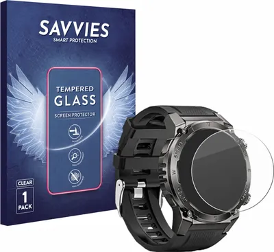 Produktbild von Savvies Schutzglas für Dekelife G55 1.46" Displayschutz 9H Glas klar transparent