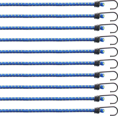 Produktbild von com-four® 10-teiliges Set Gummispanner - Gepäckspanner - Expander mit Haken - Spanngummi zur Ladungssicherung - Spanngurt