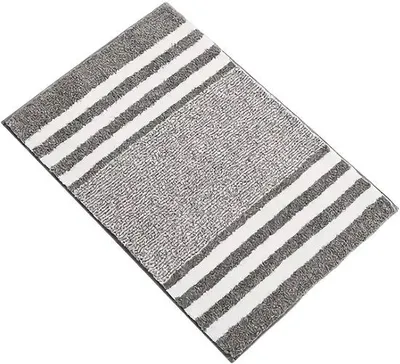 Immagine prodotto di Tappetino da bagno Unyqoos® 50x80 cm, grigio – realizzato in morbida e resistente fibra di poliestere, lavabile e antiscivolo, ideale per bagno, cucina e soggiorno