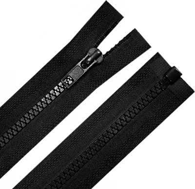 1 Reißverschluss Plastik-Kunststoff Profil 5mm 100 cm teilbar, Autolock, schwarz