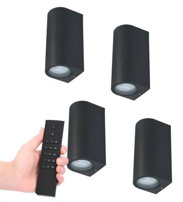 Image de HOFTRONIC - Applique murale LED dimmable 4x 4W 2700K GU10 IP65 noire